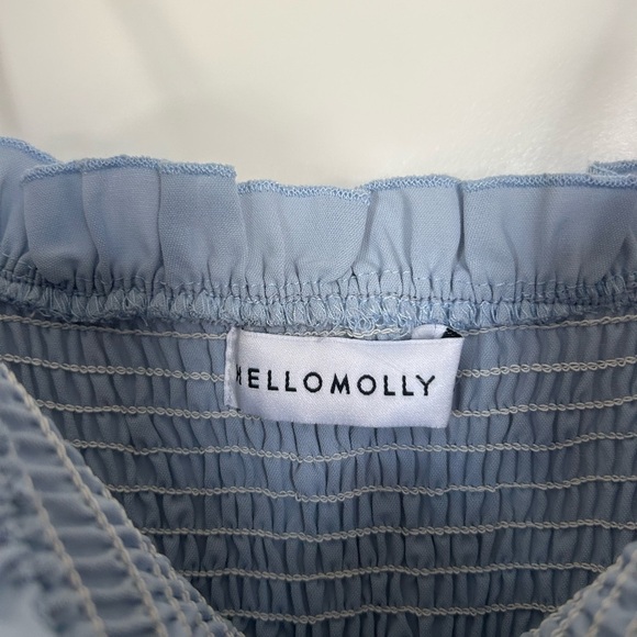 Hello Molly Blue Ruffled Tiered Stealing Time Mini Dress Medium - Picture 3 of 5